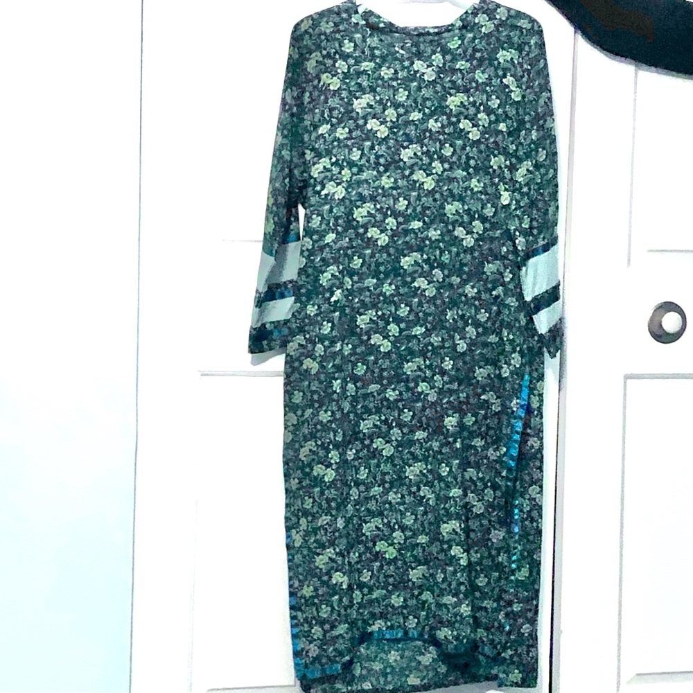 3 Piece Pakistani/Indian Green Floral Printed Kurta Salwar Dupata
